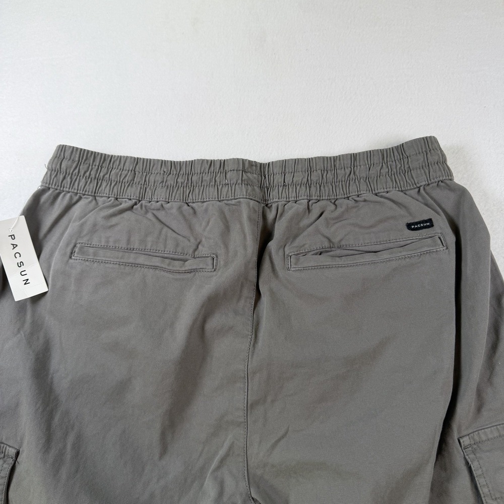 Pacsun Baggy Pants Mens Large Dark Gray Cargo Pockets Drawstring Utility NWT - Picture 9 of 10